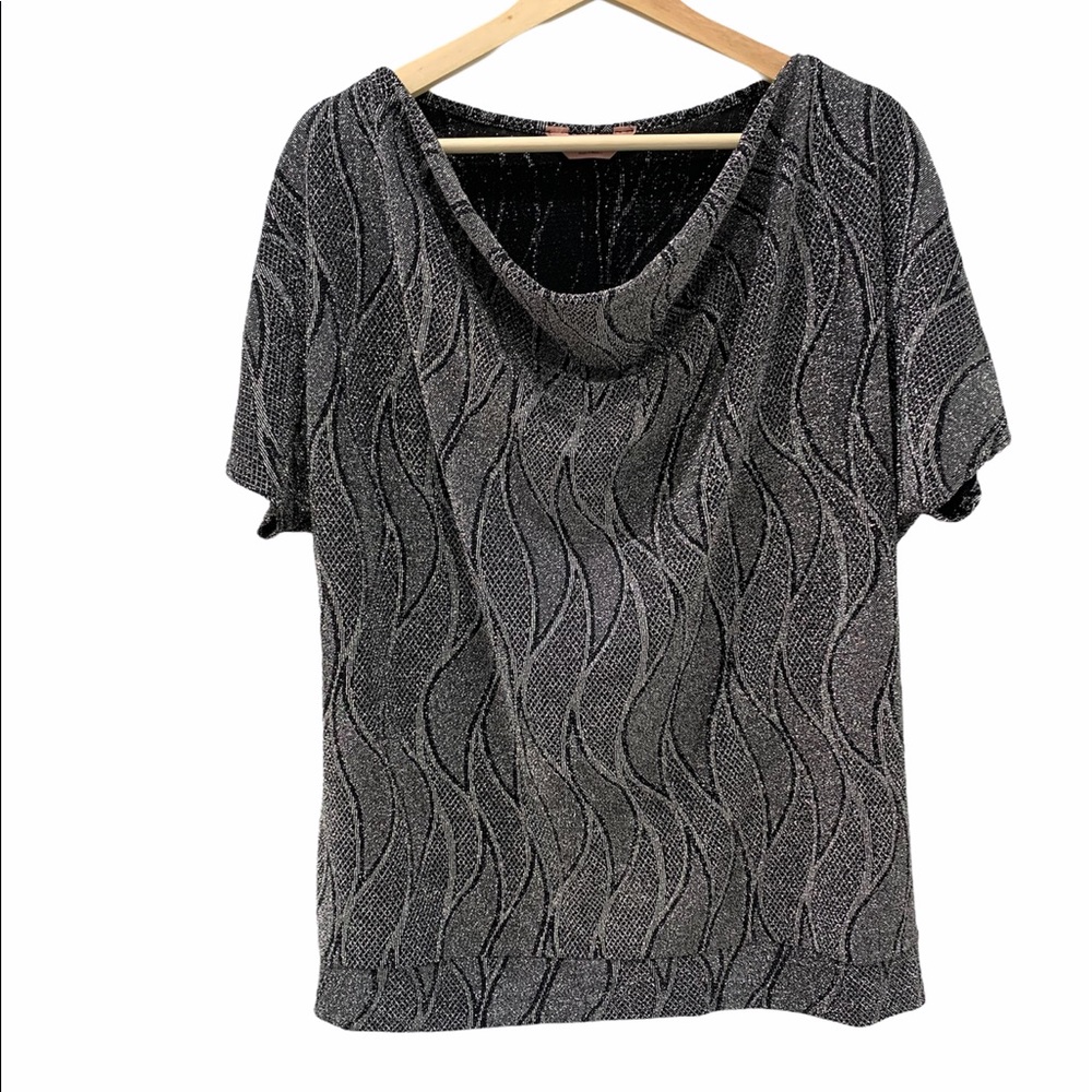 SJS Cowl-neck Glitter Top